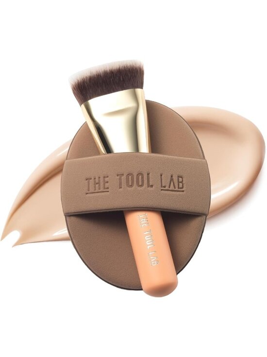 Other - All-Day Fitting Duo Makeup Set - Liquid Cream Powder Foundation, Brush & Sponge